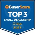 2025 Otago's Top 3 Rated Dealerships - Small Dealership Category